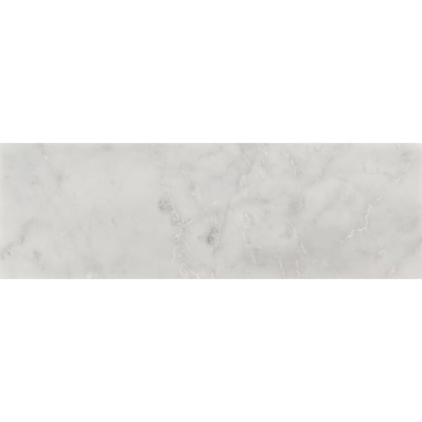 Carrara White 4 X 12 Honed Marble Floor And Wall Marble Tile, 15PK